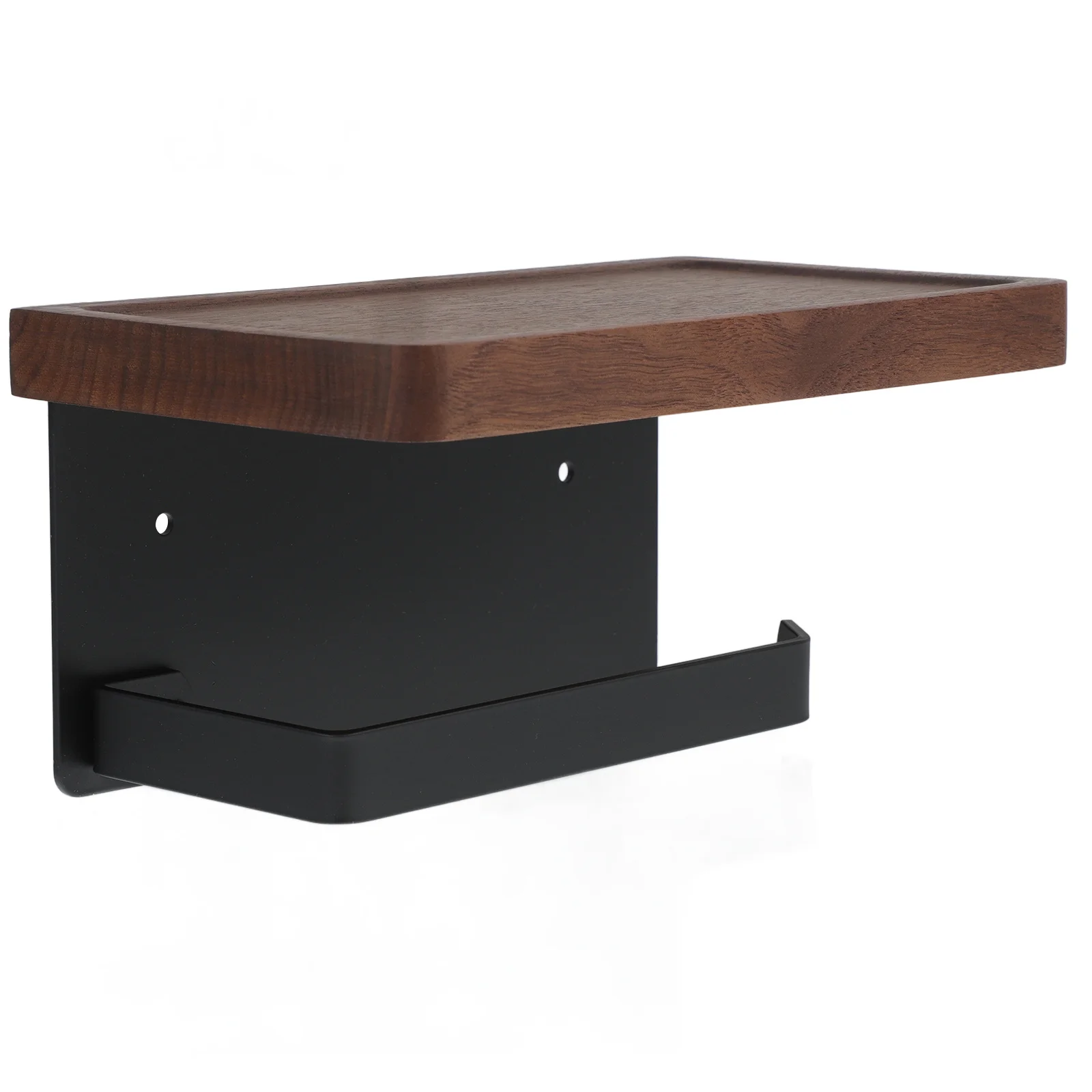 

Premium Wooden Toilet Paper Stand with Storage Shelf Heavy Duty Wall Mounted Tissue Holder for Bathroom Kitchen Roll