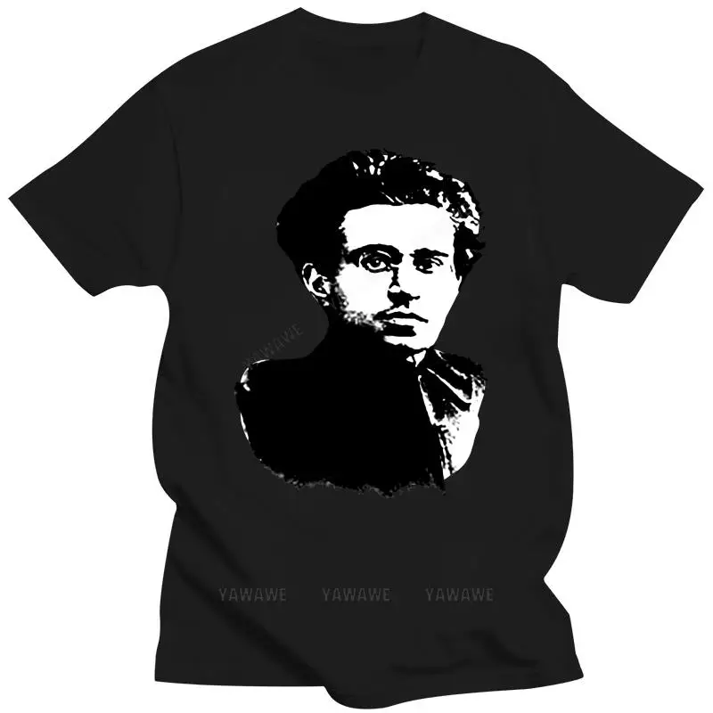 New arrived tshirt men\'s black tops Antonio Gramsci Italian Communist Party socialism humor t shirt vintage style short sleeve