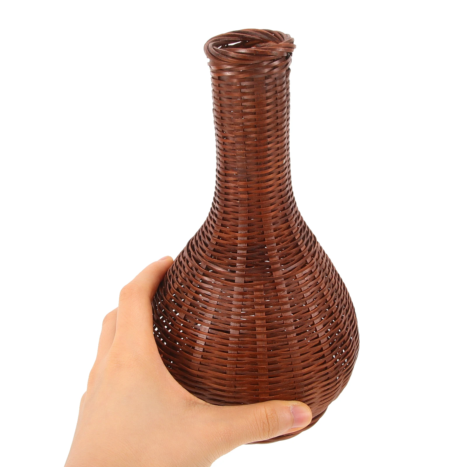 

Bamboo Woven Vase for Flower Arrangement Decorative Desktop Vase Farmhouse Style Artificial Flower Container Handmade