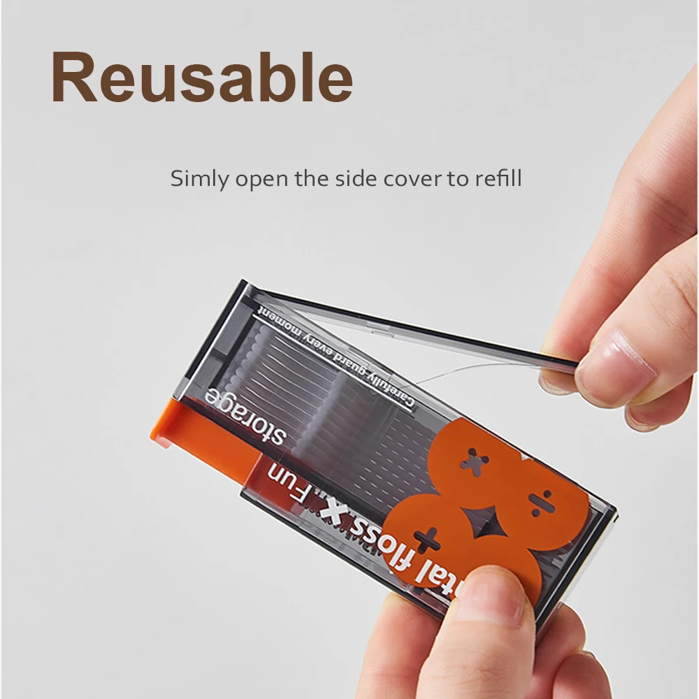 التلقائي خيط تنظيف الأسنان صندوق تخزين المنبثقة خيط تنظيف الأسنان مع 10 قطعة الخيط الأسنان نظافة الفم الرعاية المحمولة