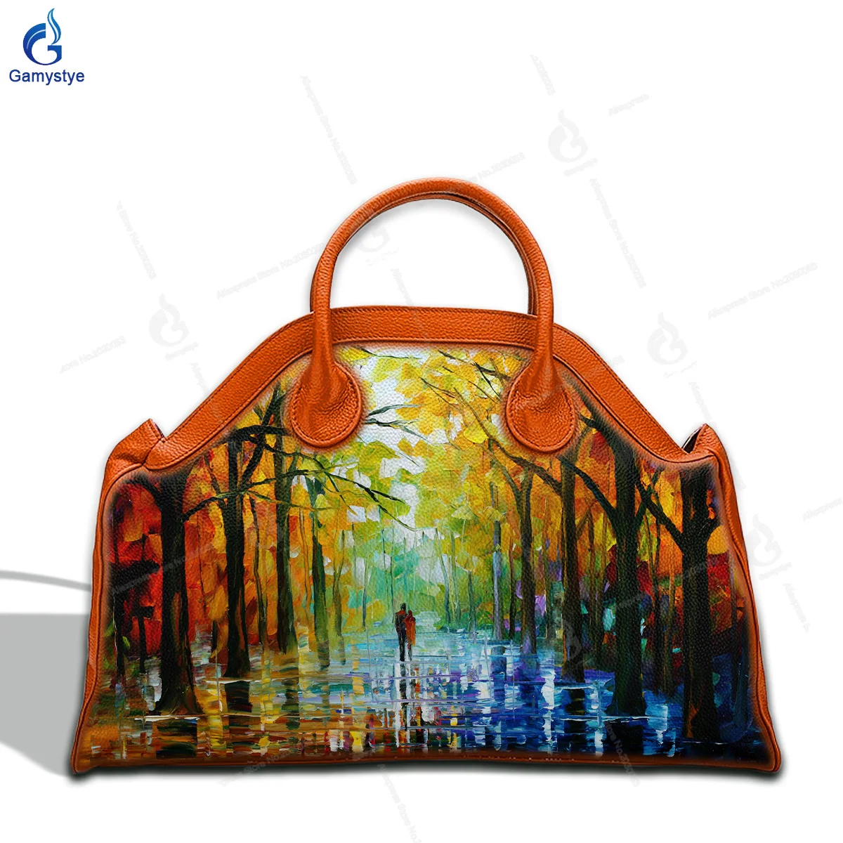 Women'S Fashion Bags Luxury Designer Brands A couple walking in the woods Messenger Bag Street Fashion Art Draw Graffiti Totes