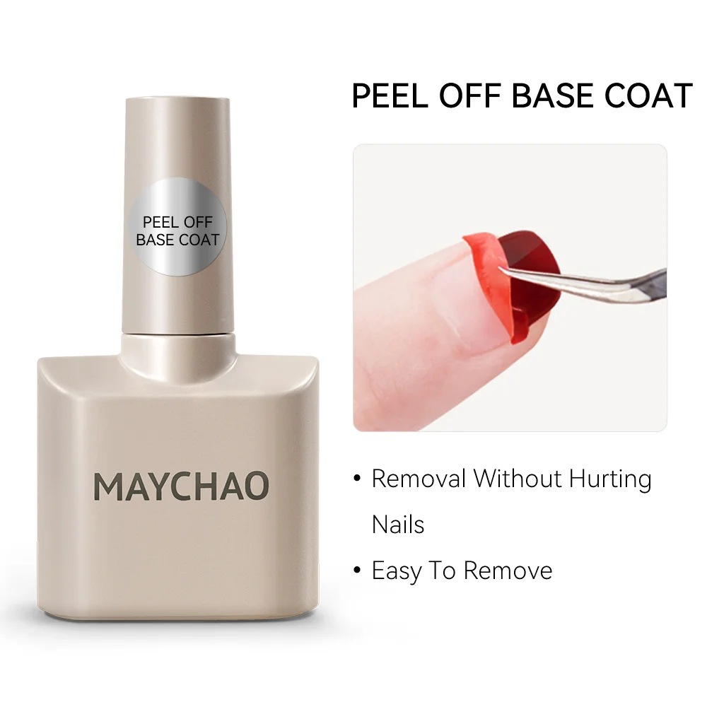 MAYCHAO 12ml Peelable Base Coat Nail Gel Polish Top Coat Gel UV LED Enhancer Varnish Soak Off Semi Permanent Nail Art Varnish