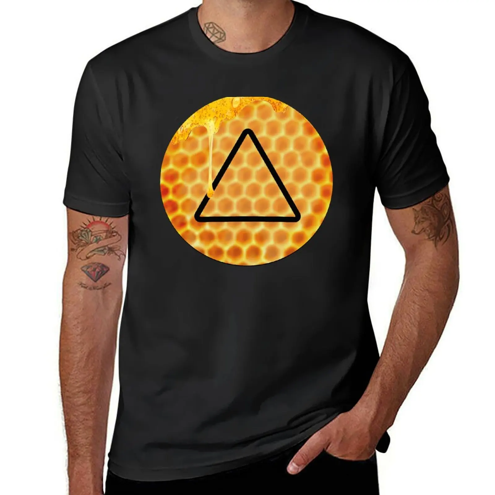 Triangle Honeycomb Treat T-Shirt quick-drying customizeds men clothing