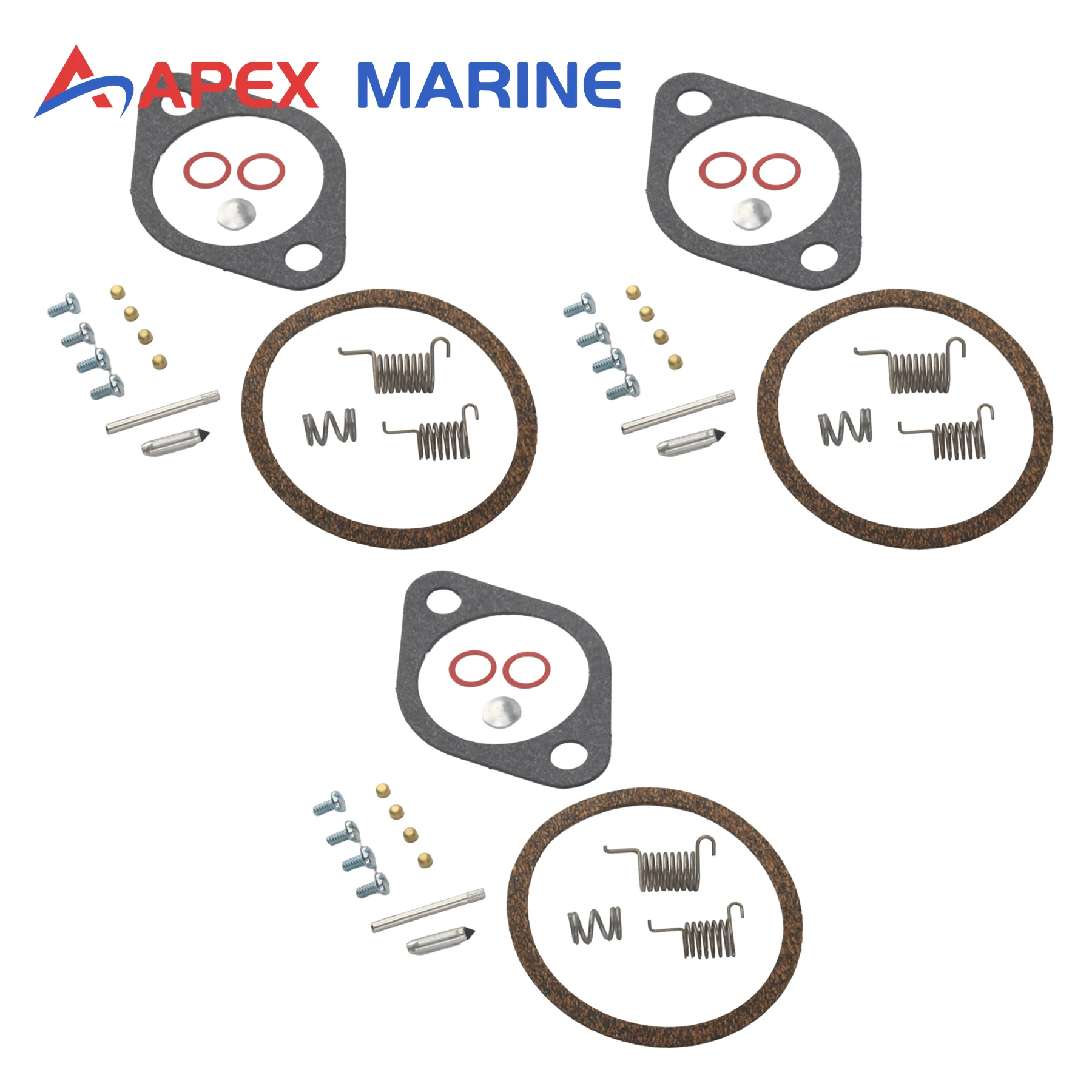 3 مجموعات 809735A1 طقم تصليح المكربن محرك القارب يناسب قوة الزئبق 2-السكتة الدماغية 75 90 95 HP محرك خارجي استبدال FK10357 #1