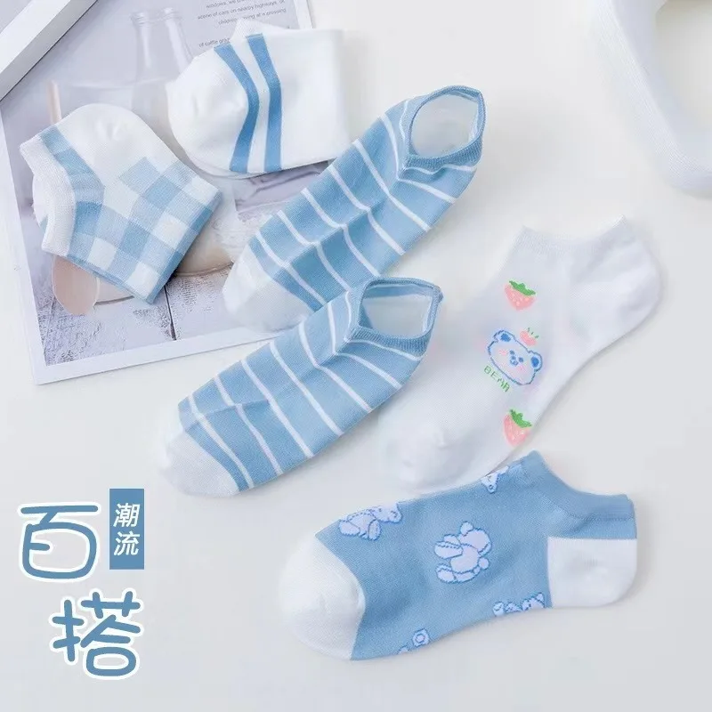 Chaussettes Courtes Invisibles en Coton pour Enfant et Femme, Fine et Mignonne, à Coupe Basse, de dehors, de Haute Qualité, 5/10 Paires