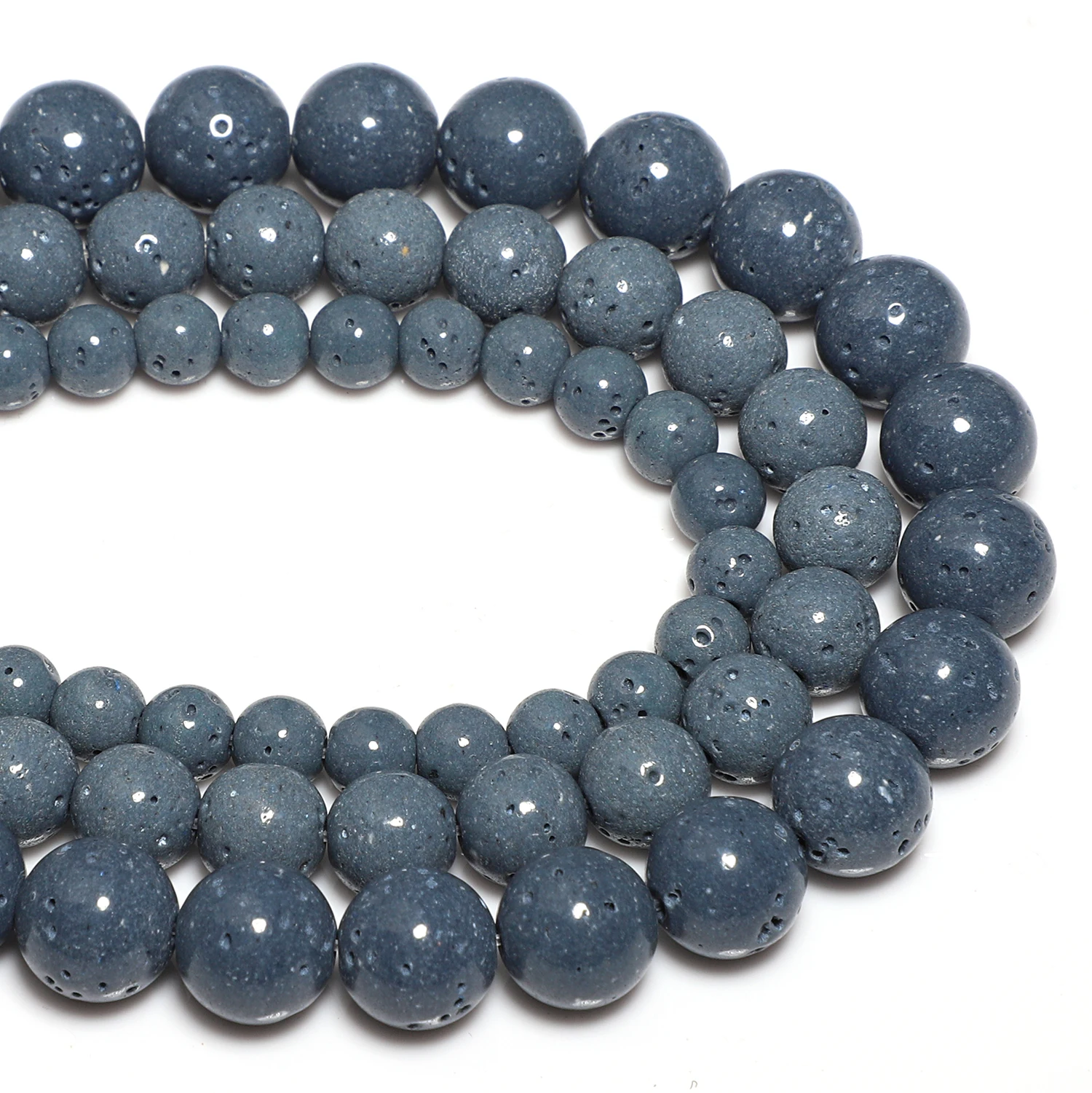 الحجر الطبيعي الأزرق المرجان الخرز الجولة 6 مللي متر 8 مللي متر 10 مللي متر فضفاض خزر عازل لصنع المجوهرات سوار ذاتي الصنع قلادة الإكسسوار