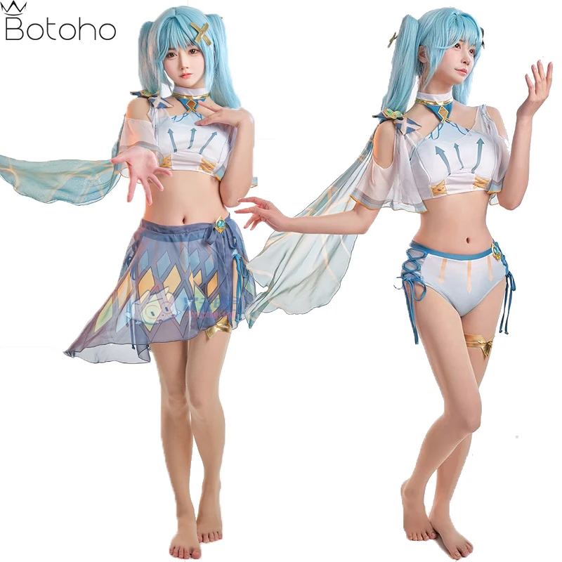 Game Genshin Impact Faruzan Cosplay Costume Women Sexy Cute Swimsuit 2023 Summer New Anime Party 3 Piece Bikini Swimwear Uniform