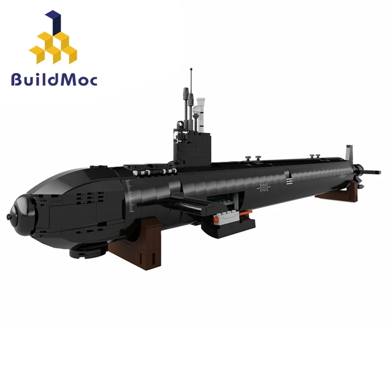 

Buildmoc Military Virginiaed Class Submarine Ship MOC Set Building Blocks Kits Toys for Children Kids Gifts Toy 1019PCS Bricks