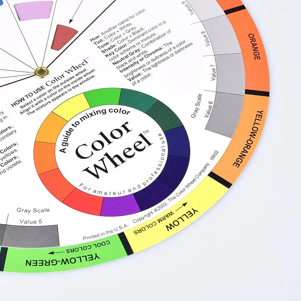 Color Mixing Roda Ink Chart, Design Cartão de papel profissional, Círculo Central gira, tatuagem, prego pigmento, Orientação, redondo, 1-20pcs