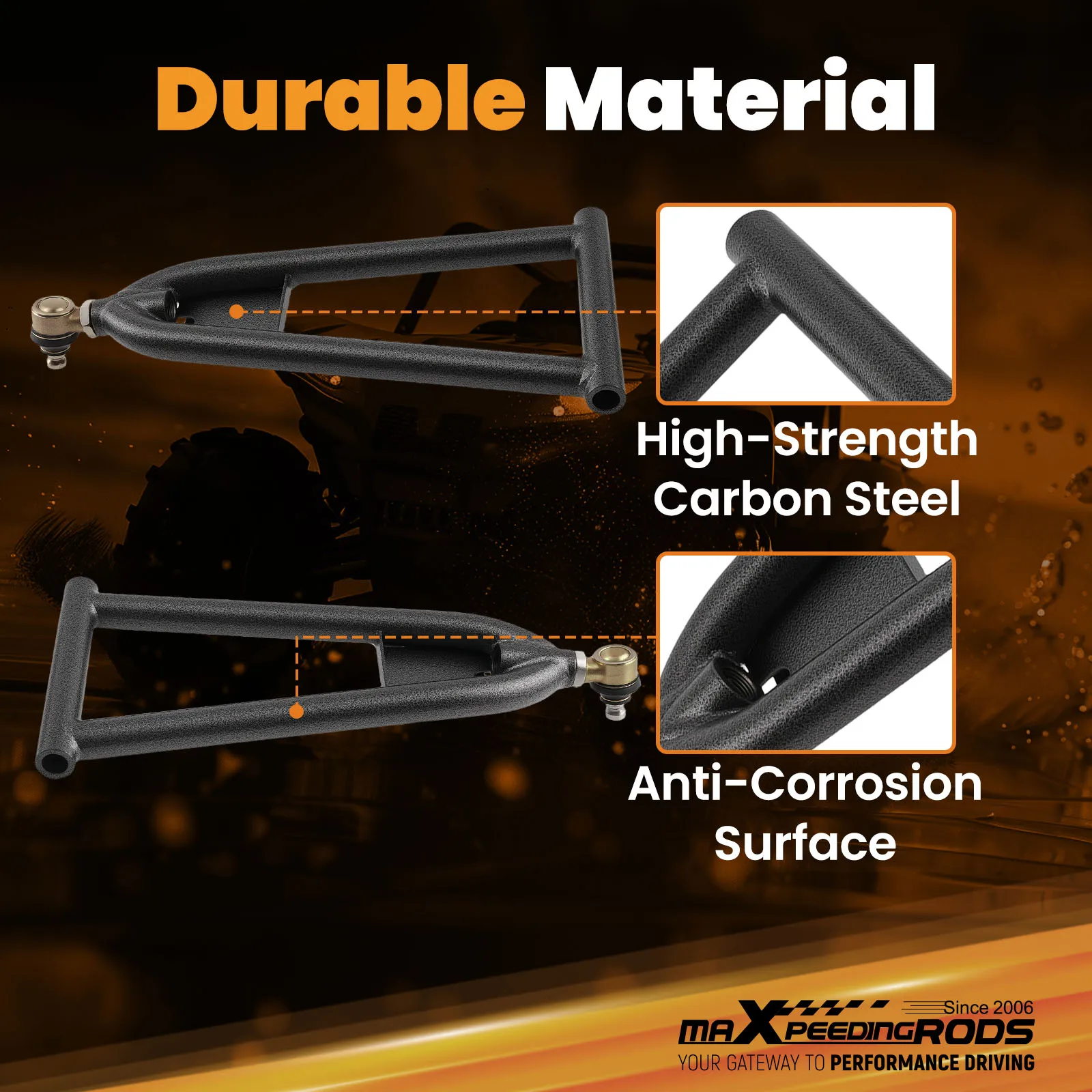 New High Clearance 1.5" Forward Front Upper Lower A-Arms Set for Polaris RZR S 800 / 4 800 2009-2014 view 4