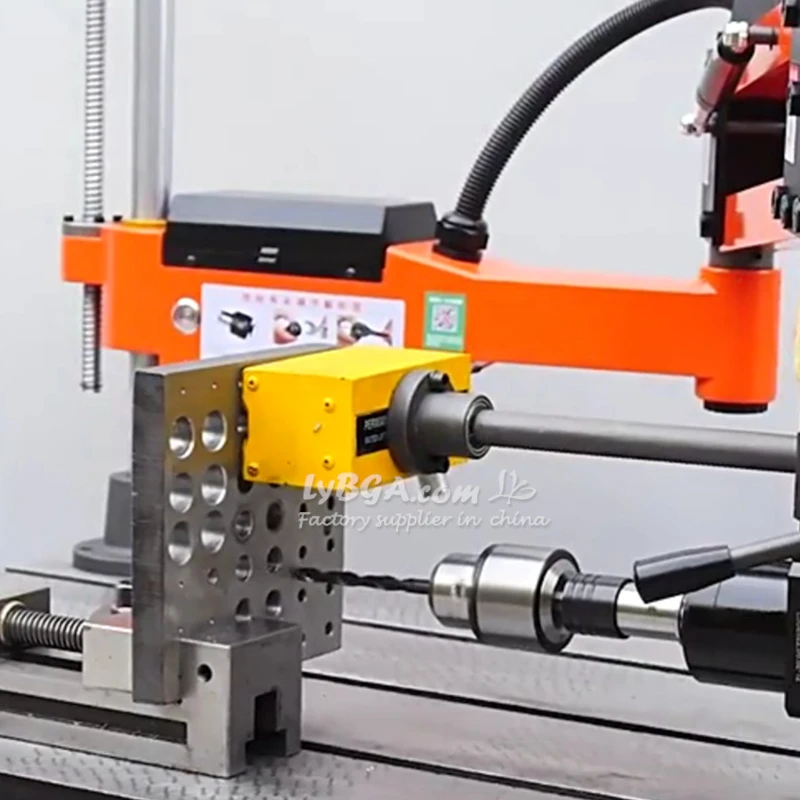 LY M6-M24-M30-M36 2in1 CNC Electric Tapping and Drilling Machine Servo Motor Electric Tapper Drilling with Chucks Easy Arm
