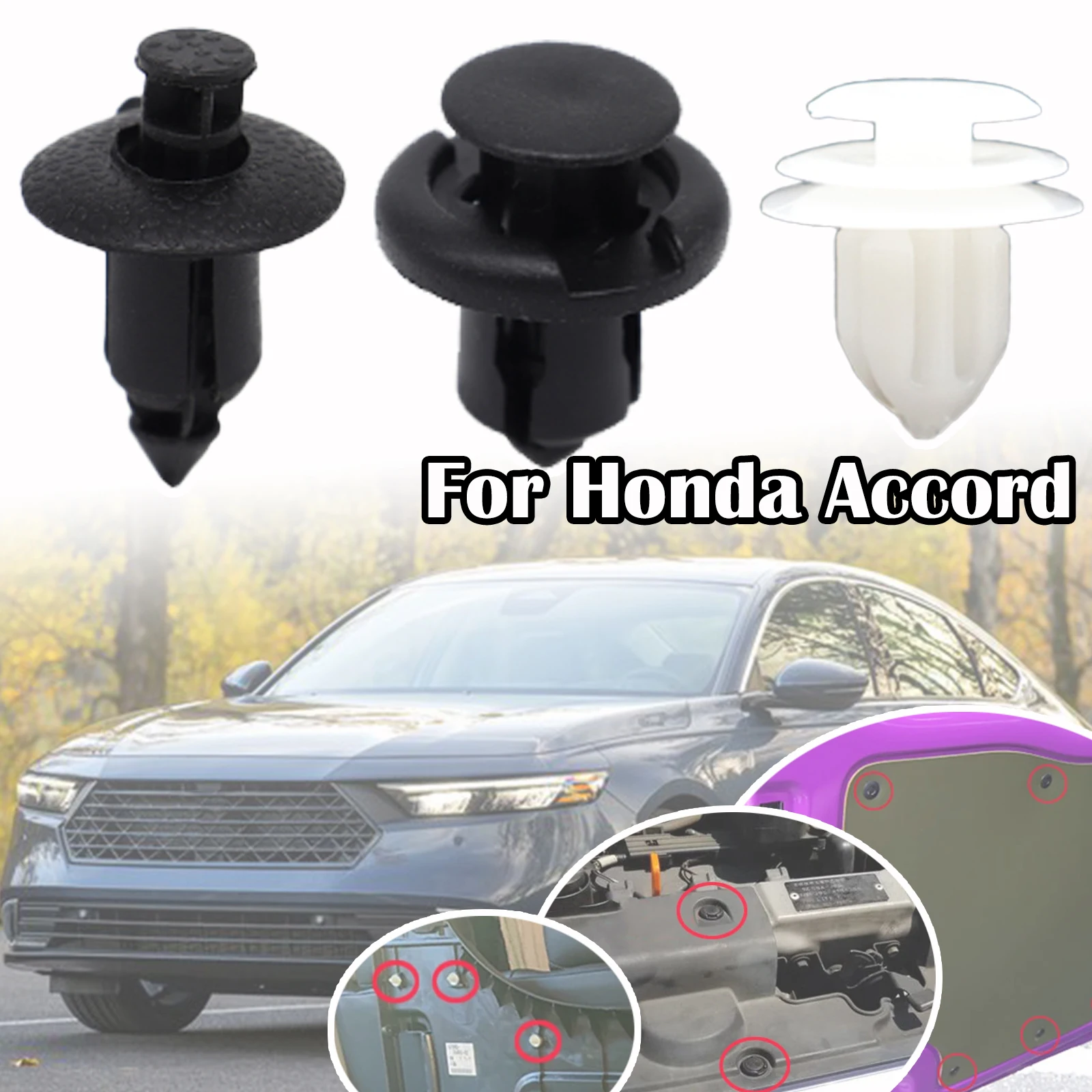 

10Pcs For Honda Accord Inspire Car Boot Lining Engine Bay Shields Cowl Trim Clips Upholstery Rivets 2008 2009 2010 2011 2012