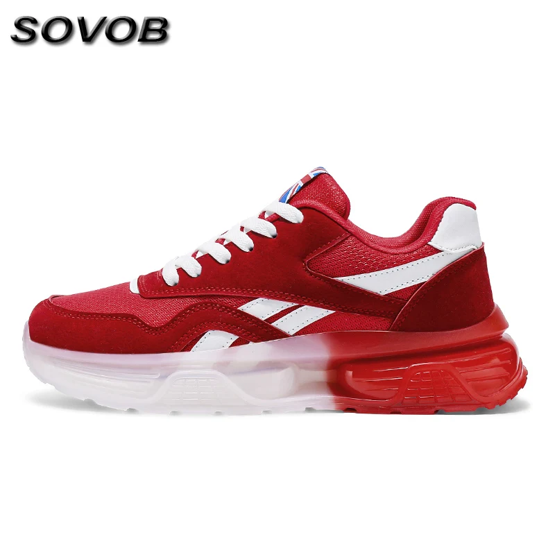 

Fashion Red Platform Casual Sneakers For Men Lightweight Rebound Men's Running Shoes Comfortable Breathable Sports Sneakers Male