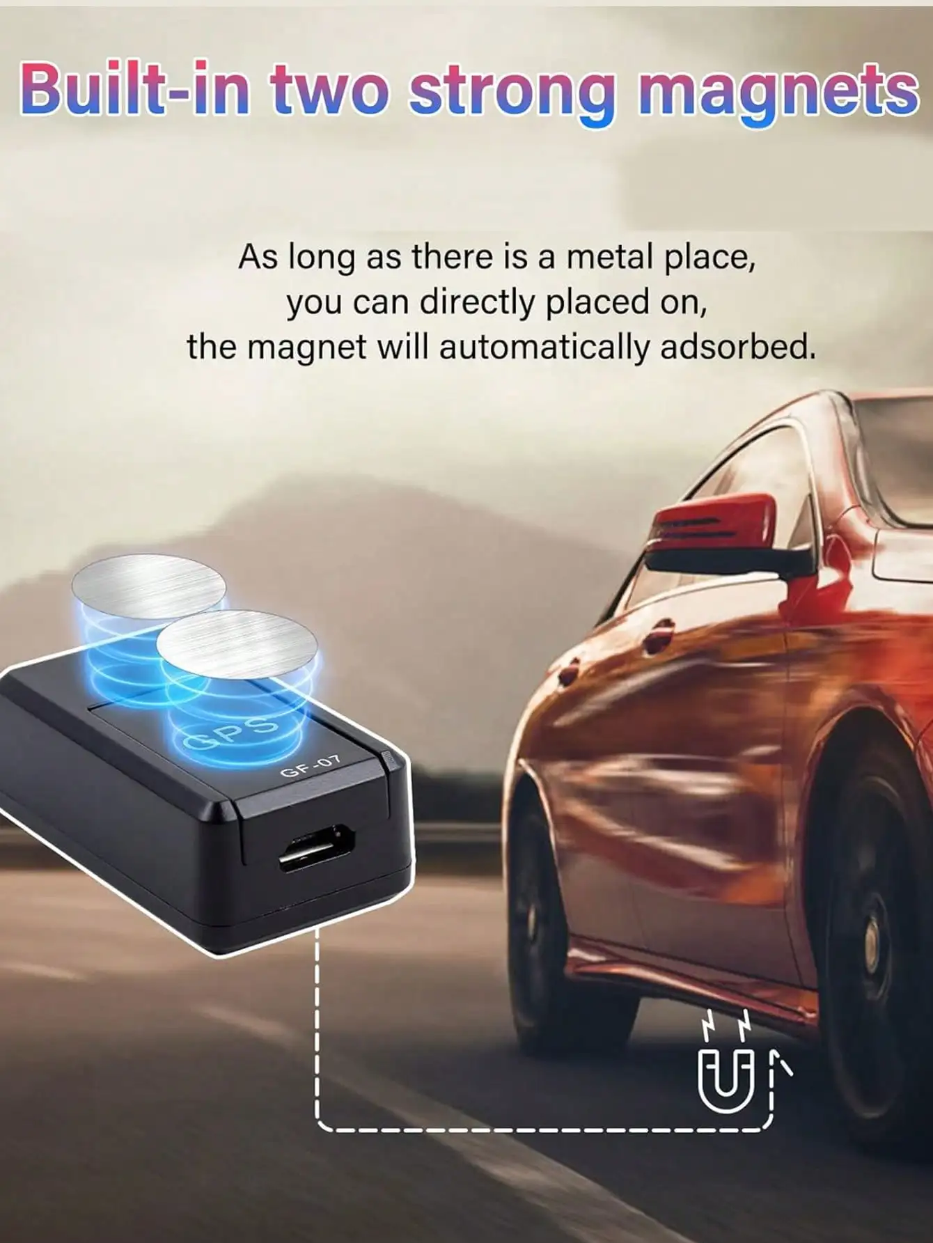 جهاز تعقب GPS مغناطيسي صغير GF-07، محدد موقع في الوقت الحقيقي للسيارة/الأطفال/الحيوانات الأليفة مع التطبيق والسحابة #2