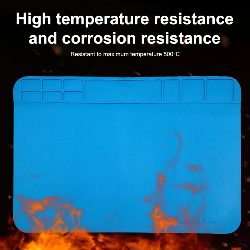 

300 * 200mm Electronics Repair Mat Heat-resistant Insulation Silicone Soldering Magnetic Repair Pad For BGA Soldering Station