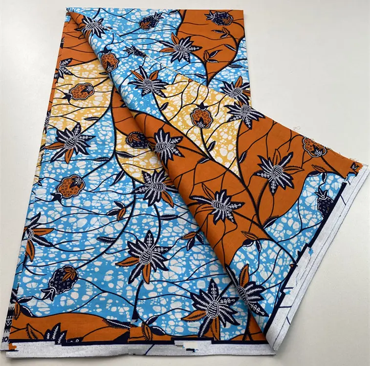 قماش 100% قطن باتيك أنقرة قماش أحدث مطبوعات شمع أفريقي حقيقي مضمونة لفستان الحفلات 6 ياردات S09 #4