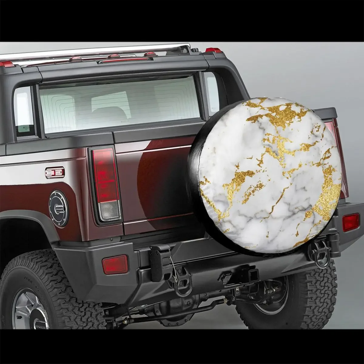 Golden Marble Spare Tire Cover for  Hummer Custom Modern Abstract Geometric Dust-Proof Car Wheel Covers 14