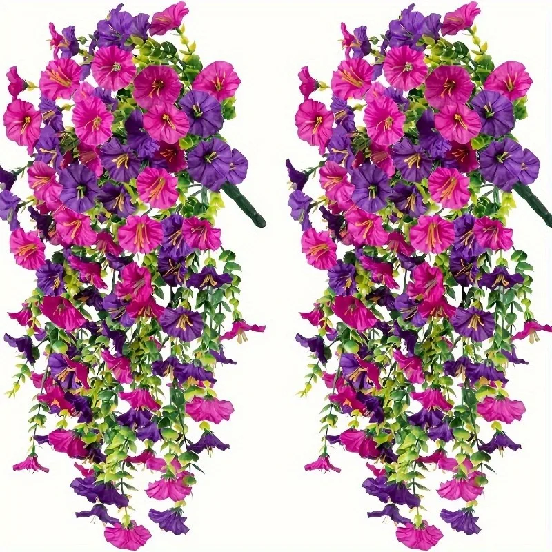 2 Stücke Künstliche Blumen 75 CM Hängende Gefälschte Pflanze für Wohnkultur Garten Hochzeit Dekoration Blumenkorb Girlande Wand Zubehör