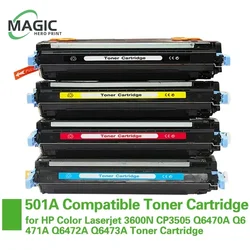 501a 502a 503a 504a Toner Cartridge Compatibel Voor Hp Kleur Laserjet 3600n Cp3505 Q6470a Q6471a Q6472a Q6473a Toner Cartridge
