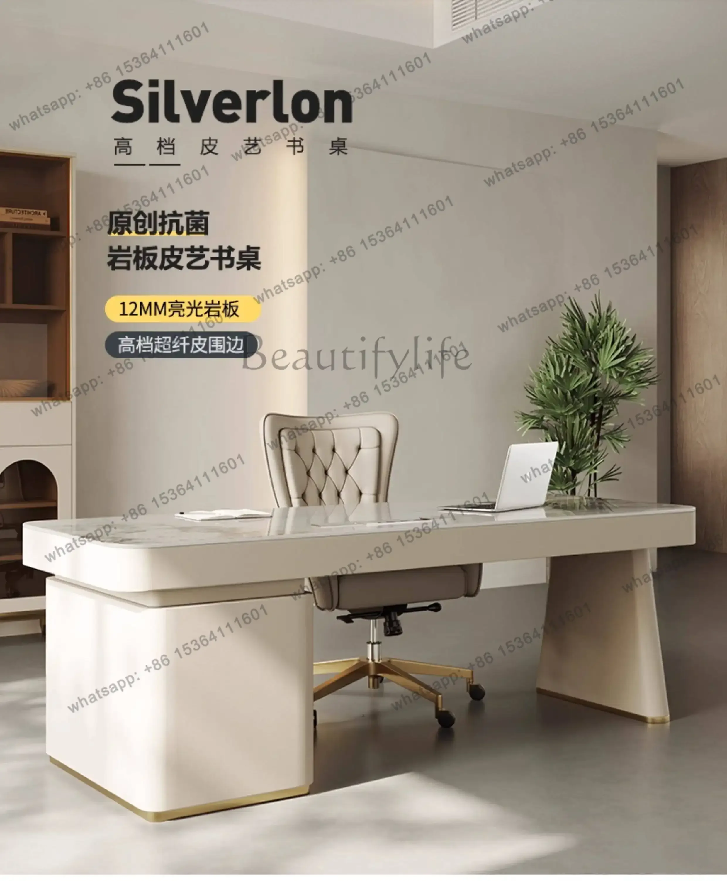 YJ Modern luxury rock slab countertop computer desk gaming desk bureaux de travail Room desks Motion study office table Furnitur
