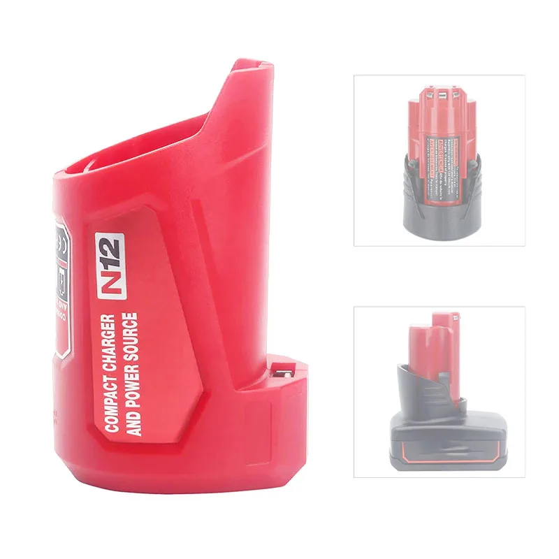 

N12 Adapter Li-ion Battery Converter For Milwaukee For M12 Charger 12V 10.8V USB Device Mobile Phone Power Bank Supply DC Output