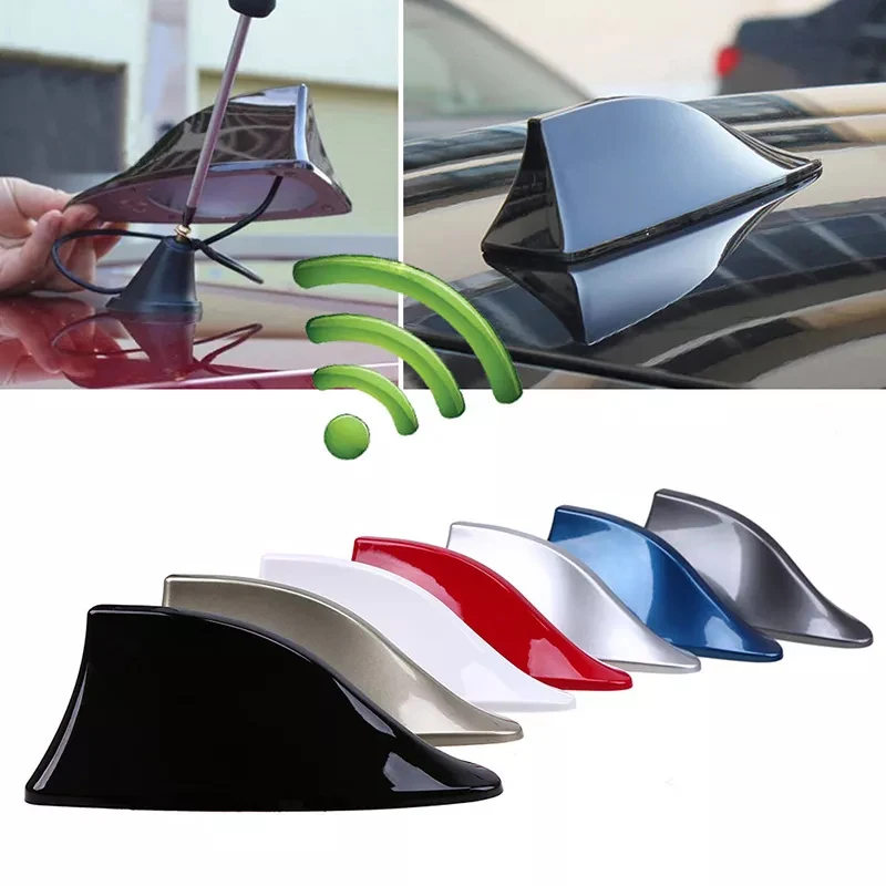 Car Radio Shark Fin Car Shark Antenna Radio FM Signal Design For All Automobiles Aerials Auto Exterior Styling Replacement Parts