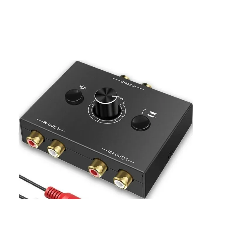 Two in one out red and white audio switcher lossless sound source 2 in 1 transfer switch splitter multi-interface
