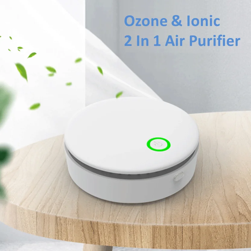 Purificador de Aire Portátil 2 en 1 con Ozono e Iones, Elimina Olores para el Hogar, Auto, Refrigerador, Zapatero, Habitación de Mascotas, Bolsa de Caza