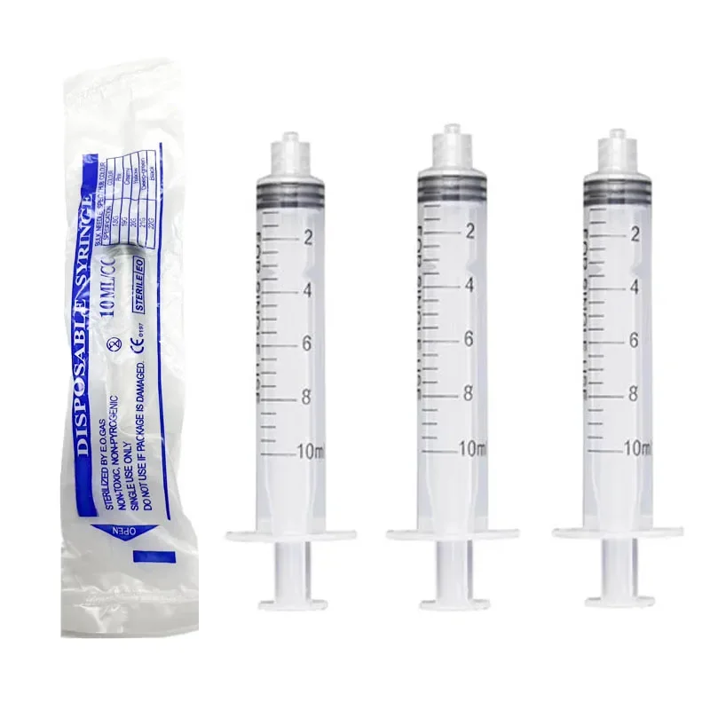 10-10Pcs Luer Lock 10ml Plastic Syringe Without Needle Steriled Individually Packed Glue Dispensing Syringe Wrapped For Lab Use