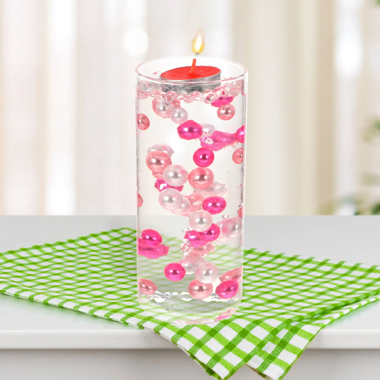 400Pcs No Hole Floating Fake Pearls Vase Filler Elegant Pearl Beads for Vases Wedding Bridal Shower Anniversary Shower