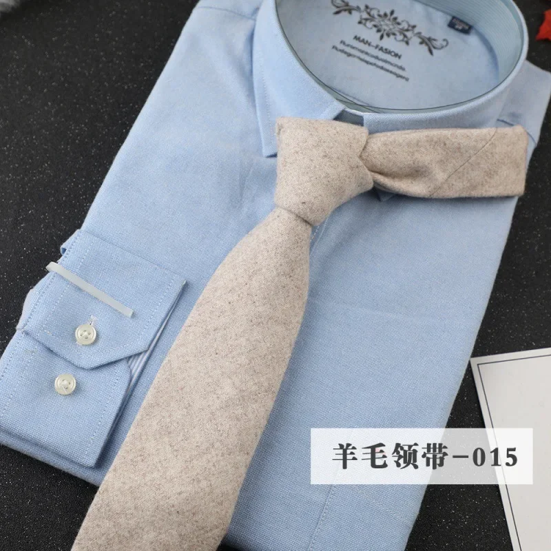 

Men's 7cm Wool Woven Tie Workplace Business Neckties Casual Formal Wear Classical Solid Color Knitted Ties Apparel Accessories