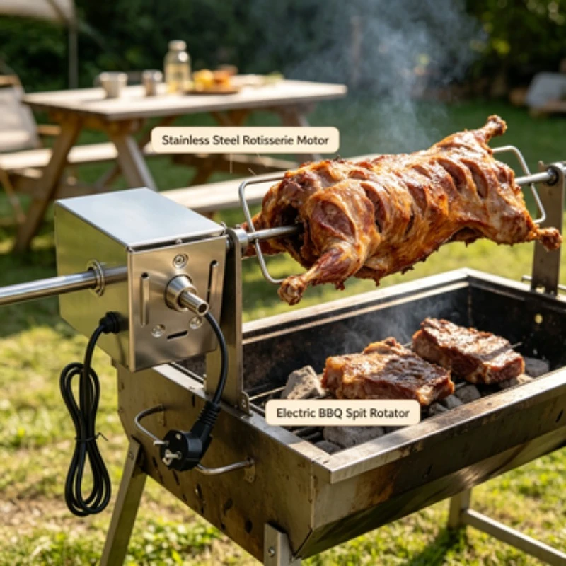 Stainless Steel Rotisserie Motor Commercial Roast Whole Lamb Motor for Camping BBQ Spit Rotator Electric Grill Motor