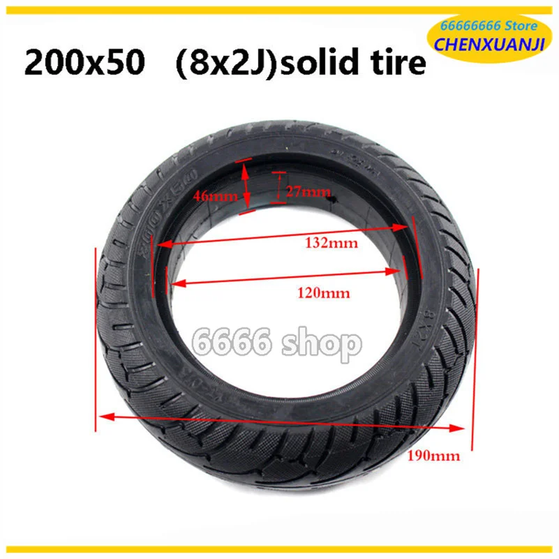 8 X 2'' 200X50 solid Tire ffit for electric Gas Scooter & Electric Scooter wheelchair wheel 8 inch Non-inflatable tubeless tyre