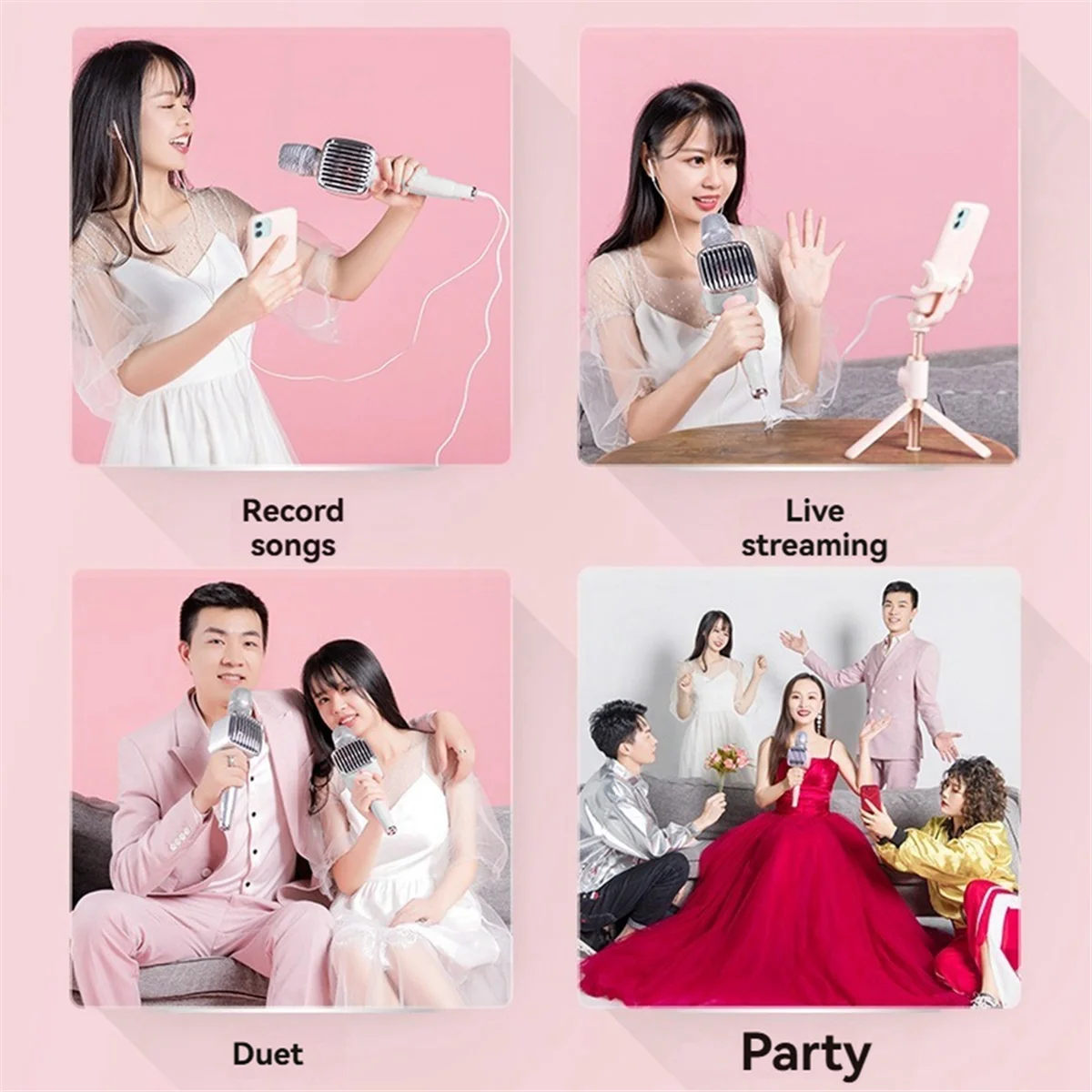 POP-lMicrophone الصوت ميكروفون متكامل المنزل الهاتف المحمول التلفزيون سماعة لاسلكية تعمل بالبلوتوث الغناء العالمي