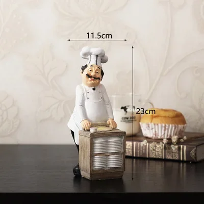 Resin Crafts Chef Statue, Creative Character Ornaments, Home Decoration, Bar, Western Restaurant, Cafe, Cake Shop Decor, VIP Fas