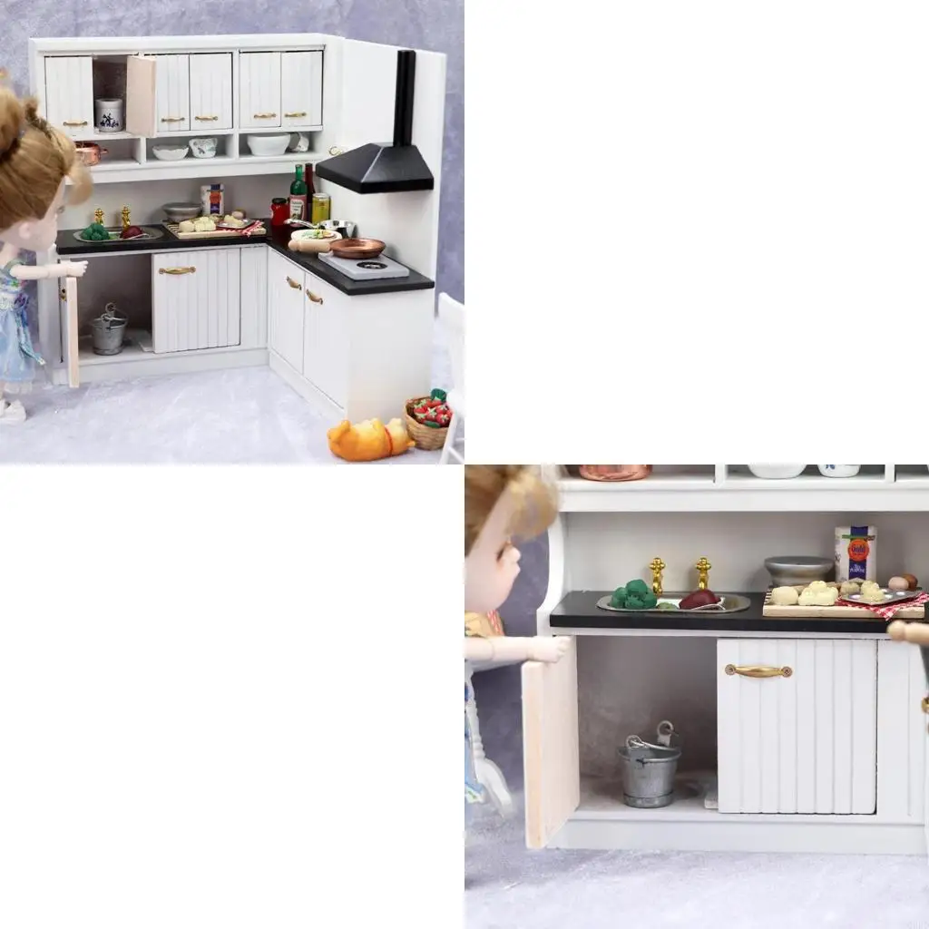 Mobília cozinha realista fofa conjunto móveis para decoração casa boneca