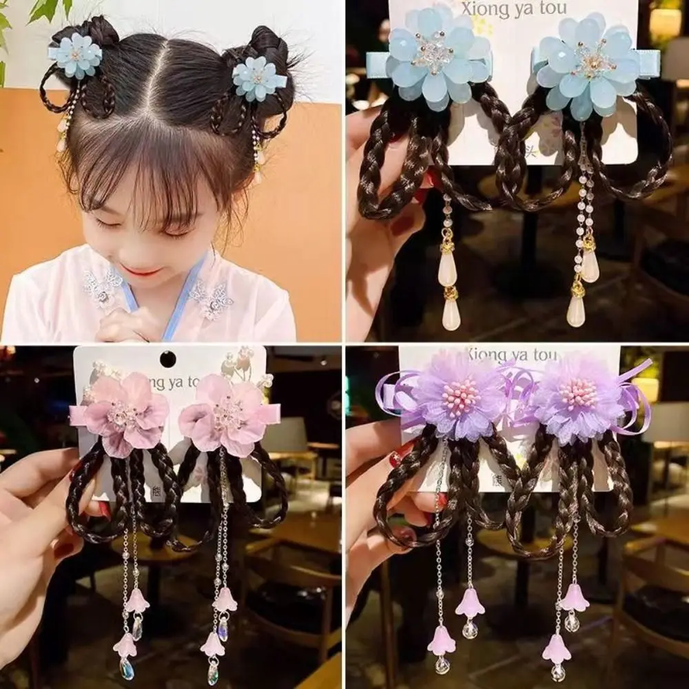 

Clip Female Resin Flower Flower Tassel Ancient Style Hairpin Children Hair Clip Women Hair Accessories Wig Braid Head Wear