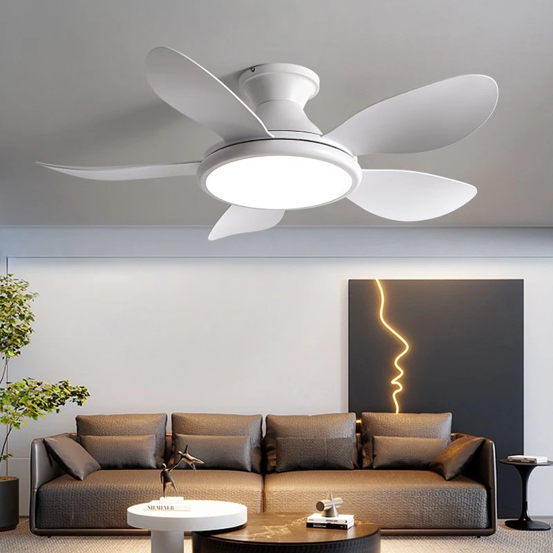 

Household ceiling fan light 2025 new dining room silent living room bedroom variable frequency live integrated fan chandelier