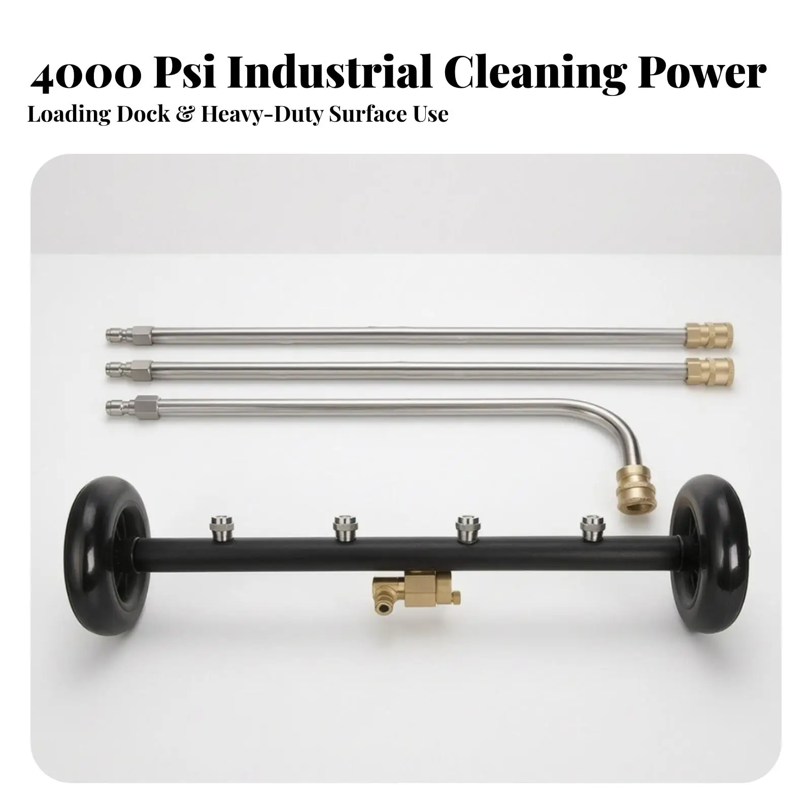 Aluminum Copper Wheeled Undercarriage Washer for High Pressure Cleaner with Metal Spray Bar and Wands for Auto
