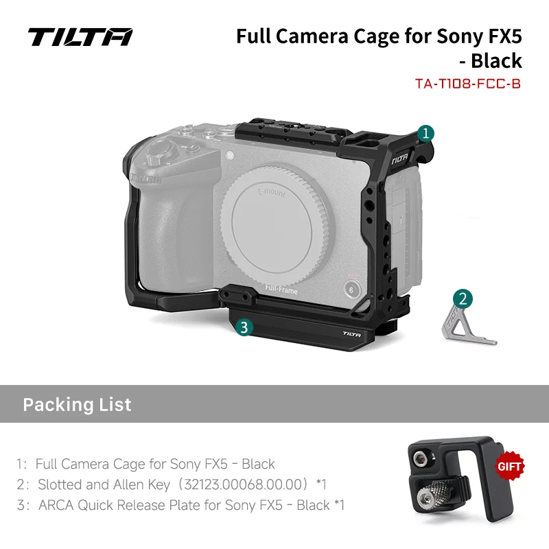 TILTA FX5 Camera Cage voor Sony FX 5 Volledige Camera Cage Pro Kit met Top Handle Xeno Side Handle PD V-Mount Batterijplaat TA-T108