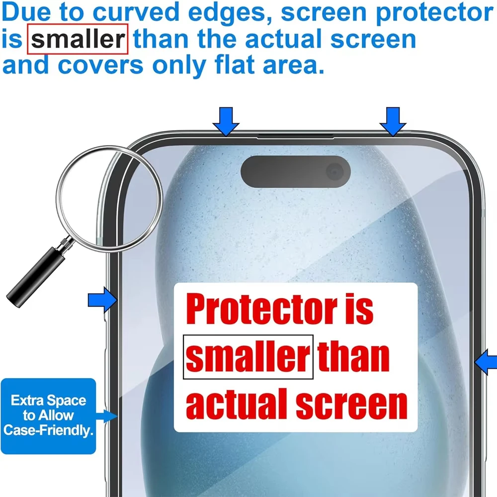 Screen Protector For iPhone 15 16 Pro Max For iPhone 11 12 13 14 Pro Plus Tempered Glass Mini X XS Max Clear Cristal Mica