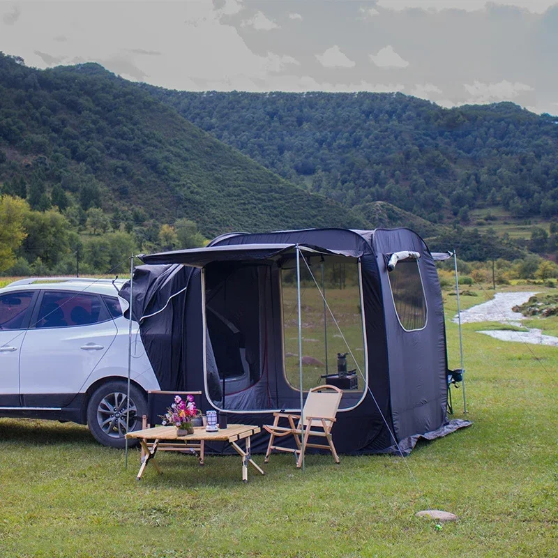 Outdoor rear double tent Self-driving tour car multi-functional awning Side pergola camping tent Waterproof and dustproof