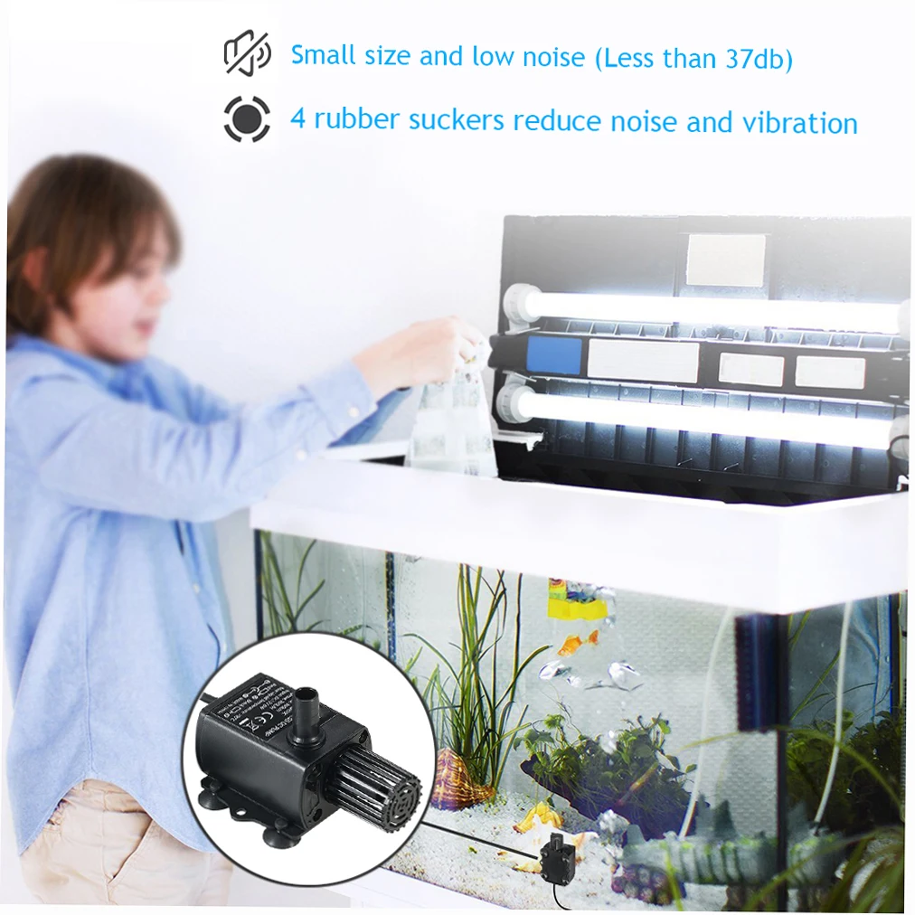 Ultra-quiet Mini USB DC5V 4.8W 300L/H Lift 300cm Brushless  Waterproof Submersible Fountain with  Adjustment Function