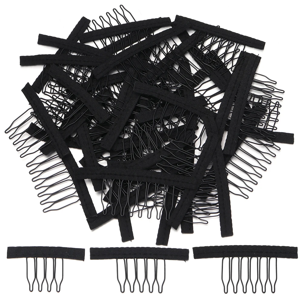 10pcs Wig Comb Clips 4/5/6/7/8 Teeth Black Hair Extension Clips Wig Clip Snap Clips For Hair Extension Hairpiece Wig Accessories
