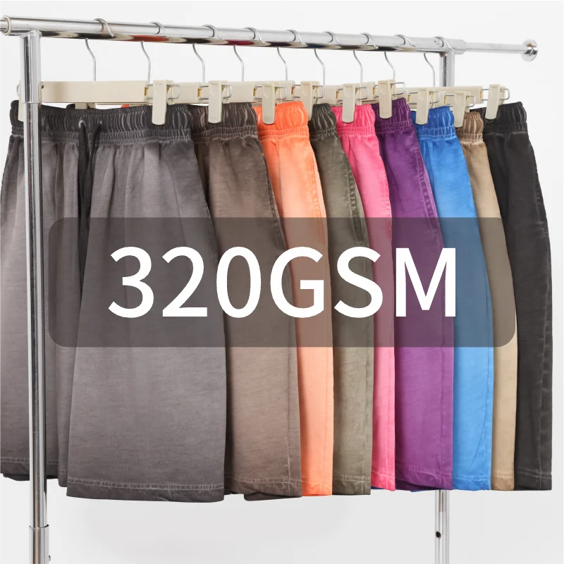 Customized T-shirts free printing logo images old design Gradient clothes 100% cotton cultural shirts oversize baggy shorts