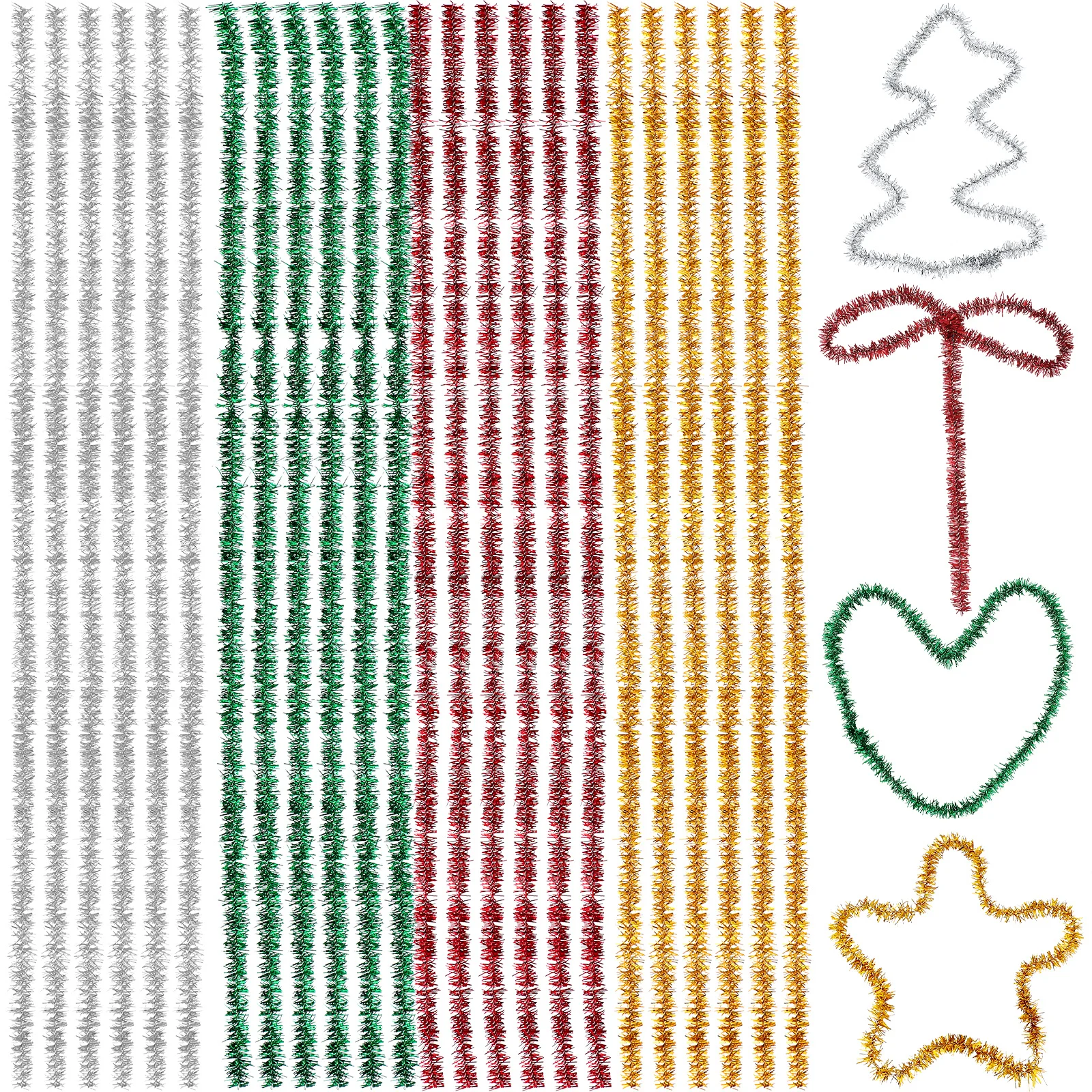 

400Pcs Chenille Stems Glitter Colored Pipe Cleaners Craft Supplies DIY Christmas Making Accessories Cleaners Christmas