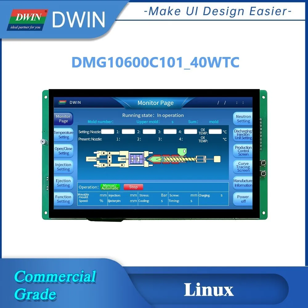 DWIN 10.1 Inci 1024*600 Perangkat Terminal Linux Kontrol Peralatan Industri Layar Sentuh Pintar HMI Modul Display LCD TFT