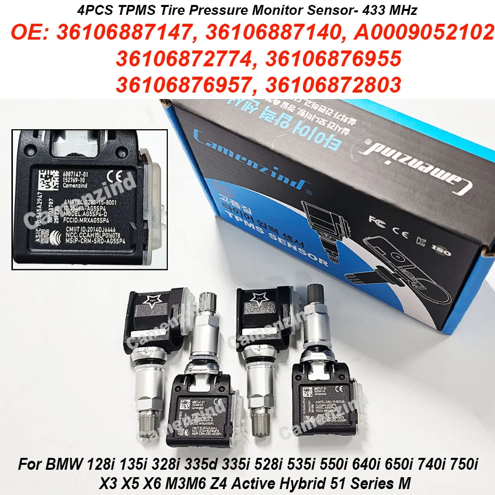 4X Tpms Sensor 433M…