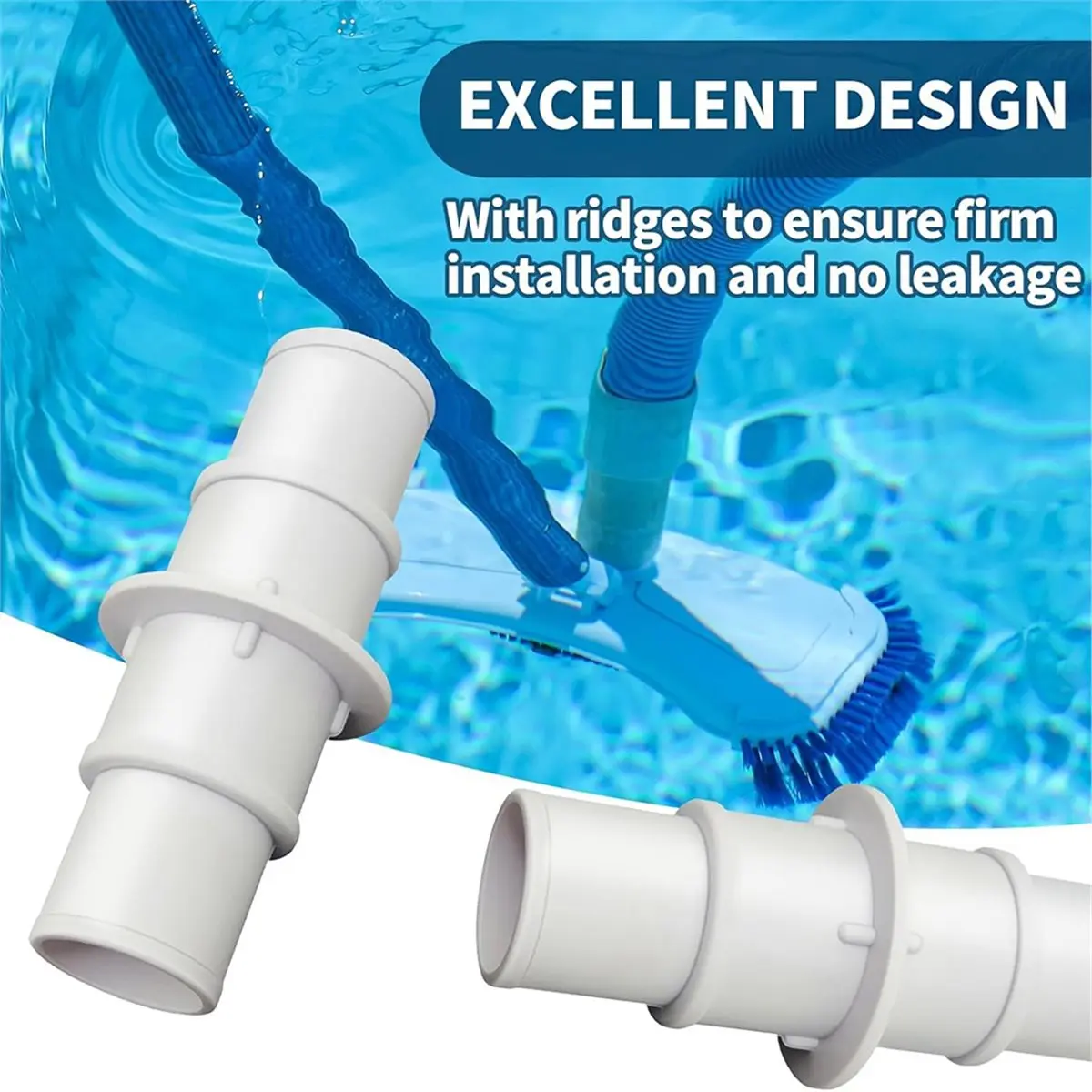 T34C Pool Hose Adapter Kit 1-1/4" or 1-1/2" Pool Hose Connector Coupling for Swimming Pool Vacuums Above Ground Pools view 5