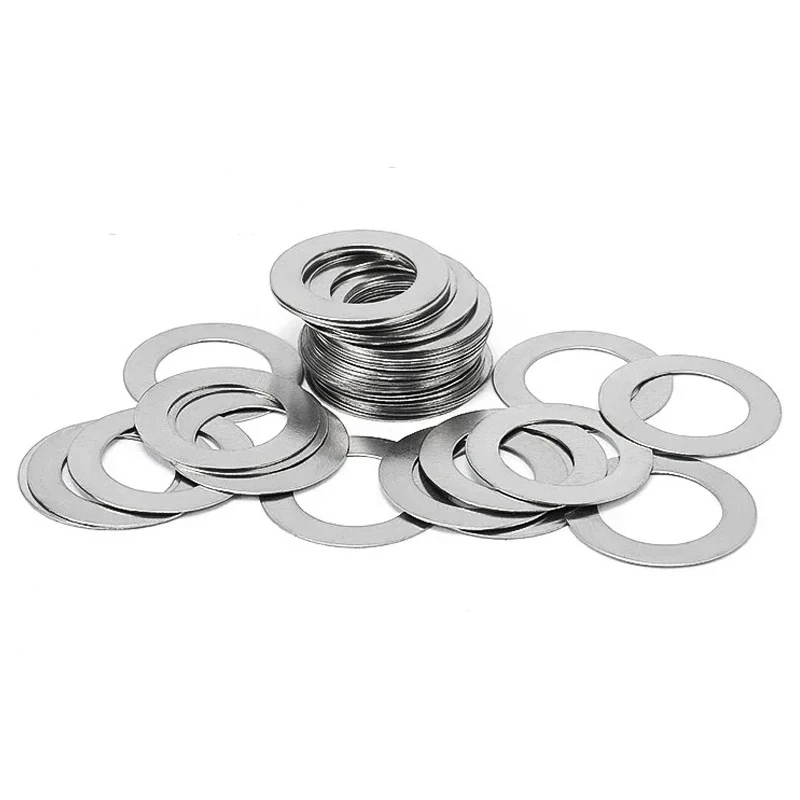 20pcs/lot M3 M4 M5 M6 M8 M10 M12 M14 304 Stainless Steel Ultra Thin Flat Washer Adjusting Shim Plain Gasket 0.1/ 0.2/ 0.3mm